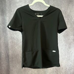 Figs Classic Black Scrub Top